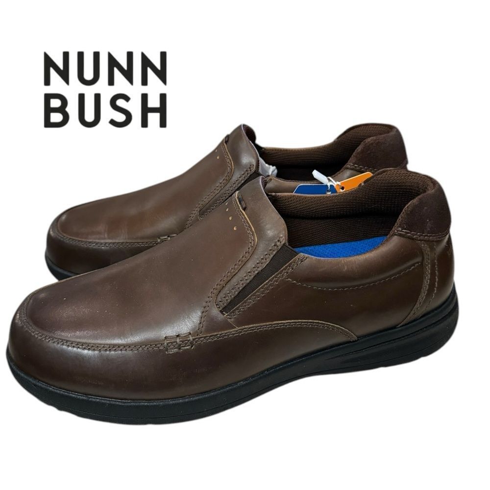 New NUNN BUSH Men's Cam Moc Toe Slip On Brown Shoes Loafers 10 10W